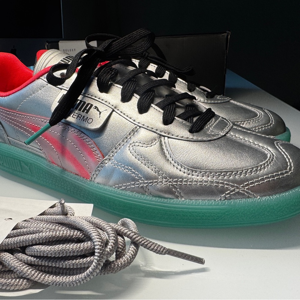 Palermo Newgenfooty Metallic Lace Up Sneakers